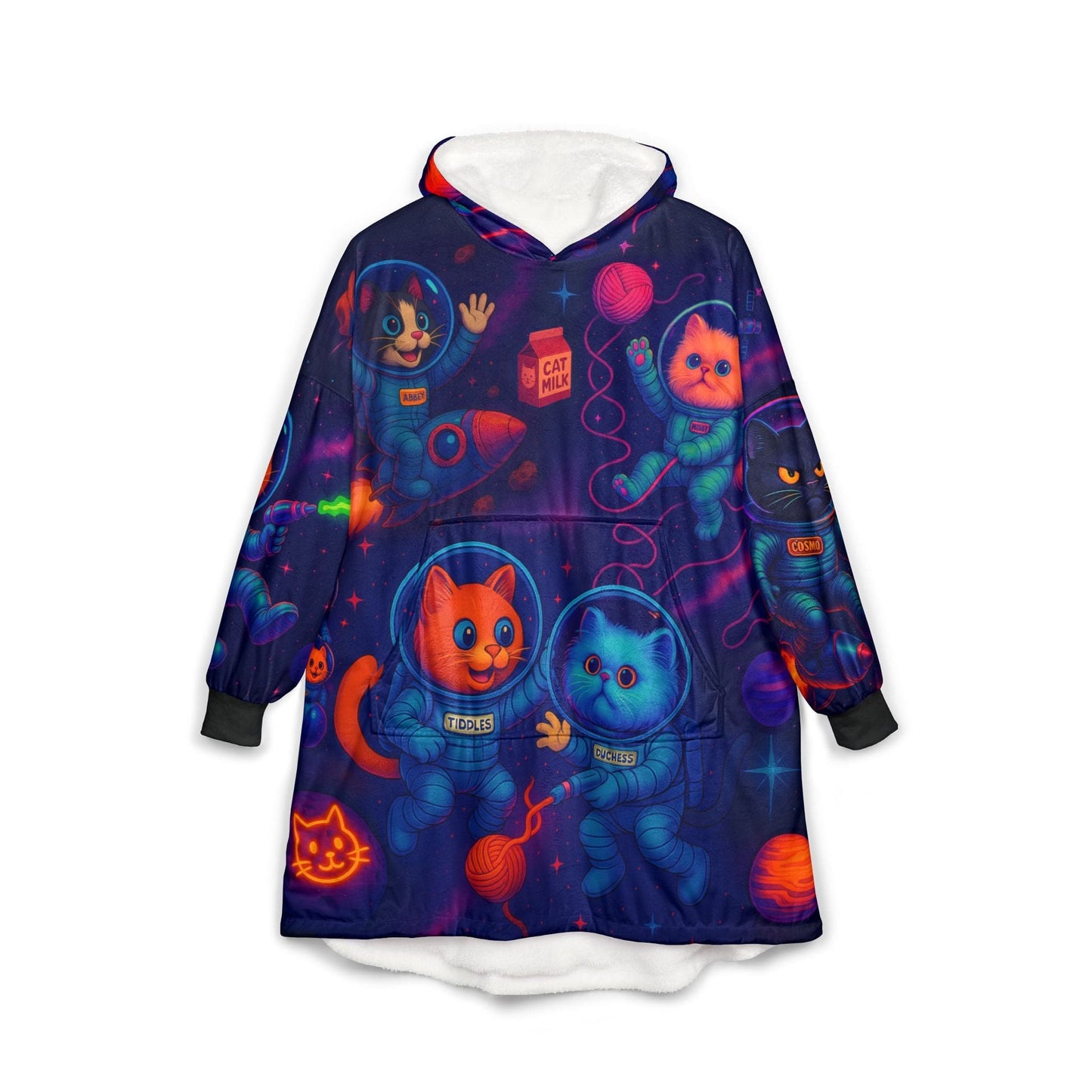 Cosmic Cat Unisex Hooded Blanket - Perfect for Pet Lovers & Cozy Nights!
