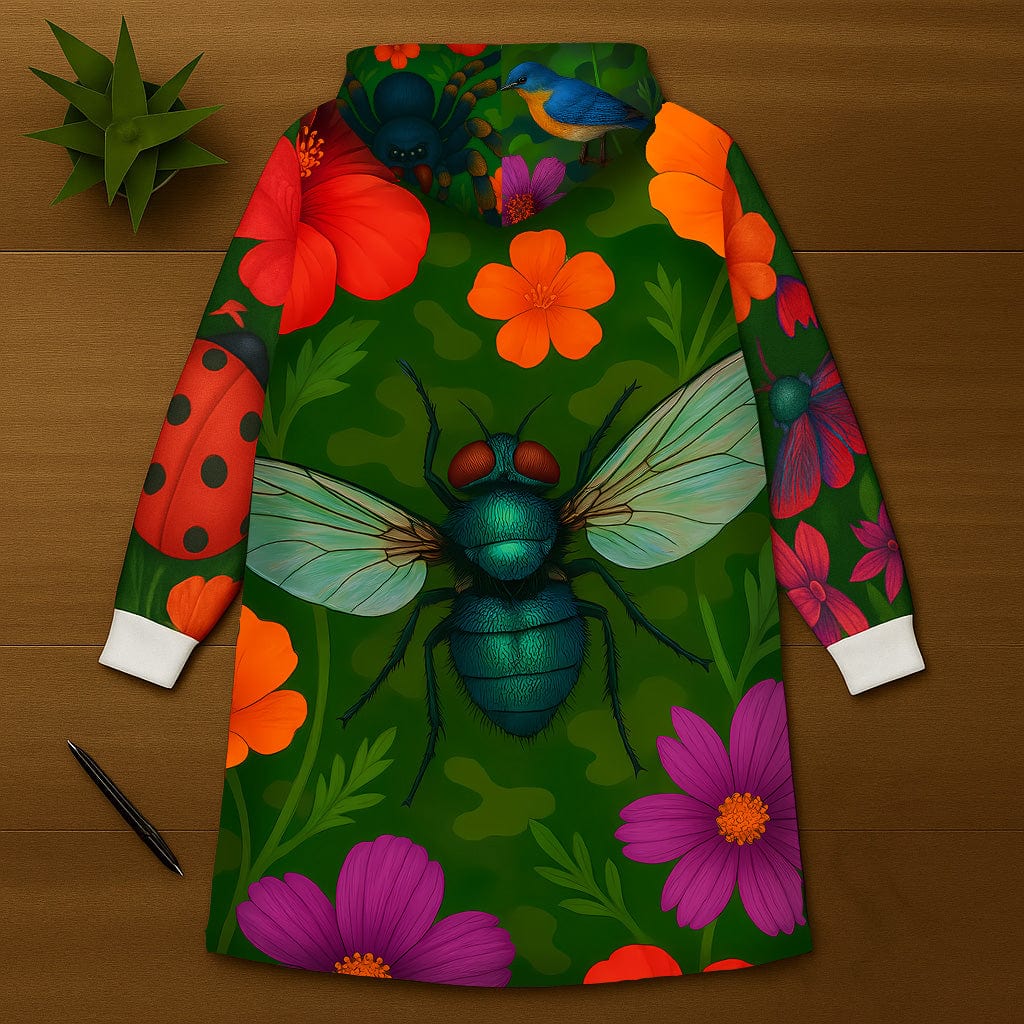 Tropical Harmony Hoodie – Birds, Blooms & Bugs