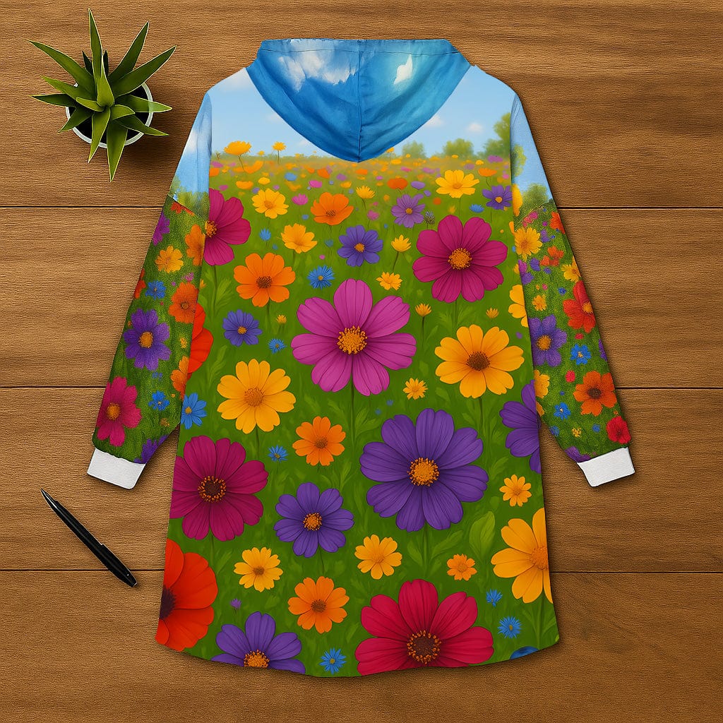 Wild Bloom Dreamscape – All-Over Floral Hoodie