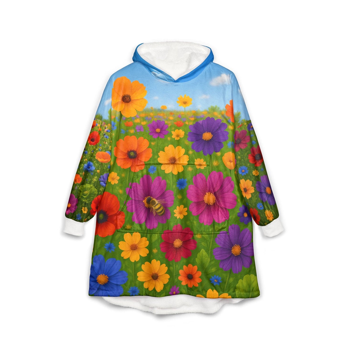 Wild Bloom Dreamscape – All-Over Floral Hoodie