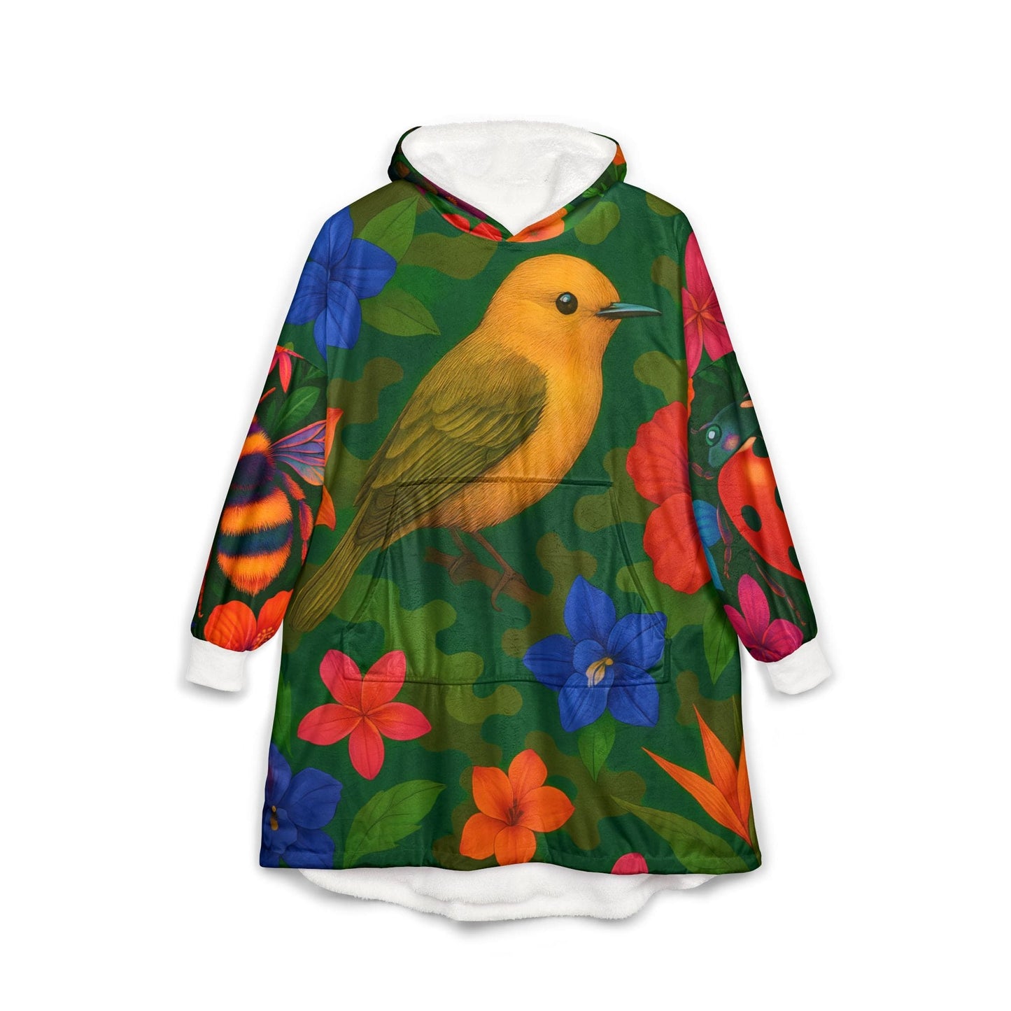Tropical Harmony Hoodie – Birds, Blooms & Bugs