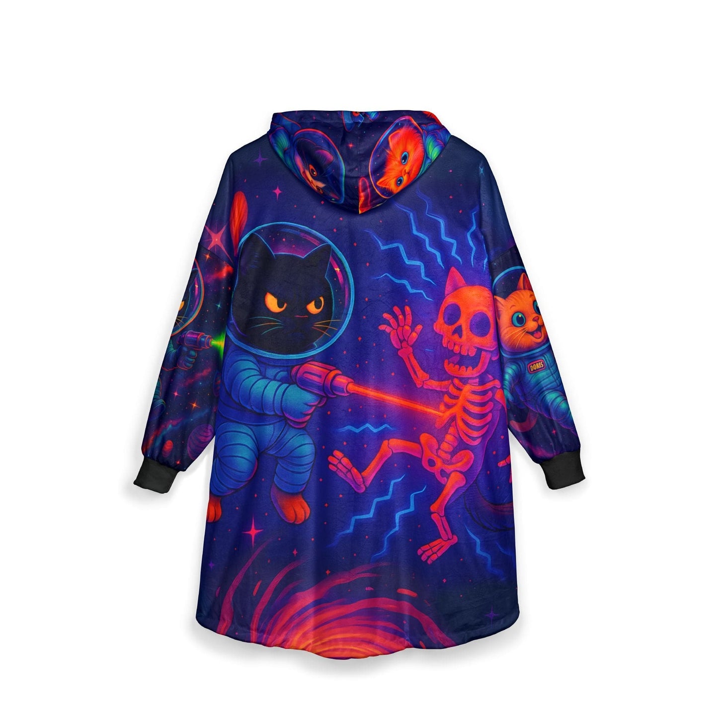 Cosmic Cat Unisex Hooded Blanket - Perfect for Pet Lovers & Cozy Nights!