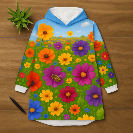 Wild Bloom Dreamscape – All-Over Floral Hoodie